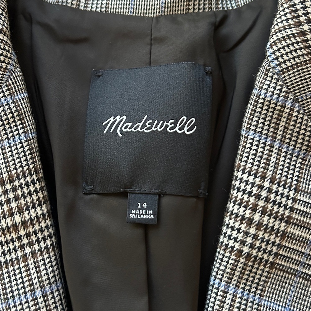 Madewell- The “perfect blazer” in grey/blue plaid - Picture 9 of 11